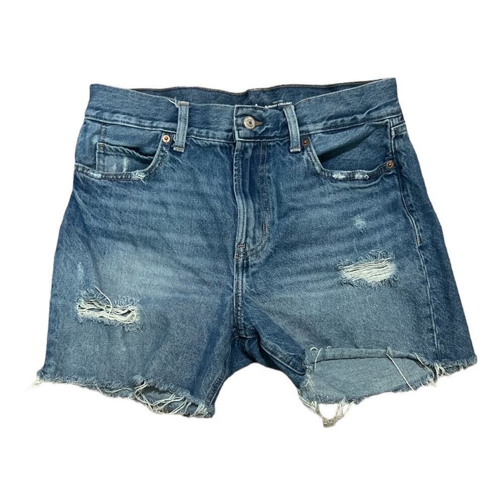 OLD NAVY High-Rise Slouchy Straight Distressed Cutoff Denim Shorts Ladies Size 6